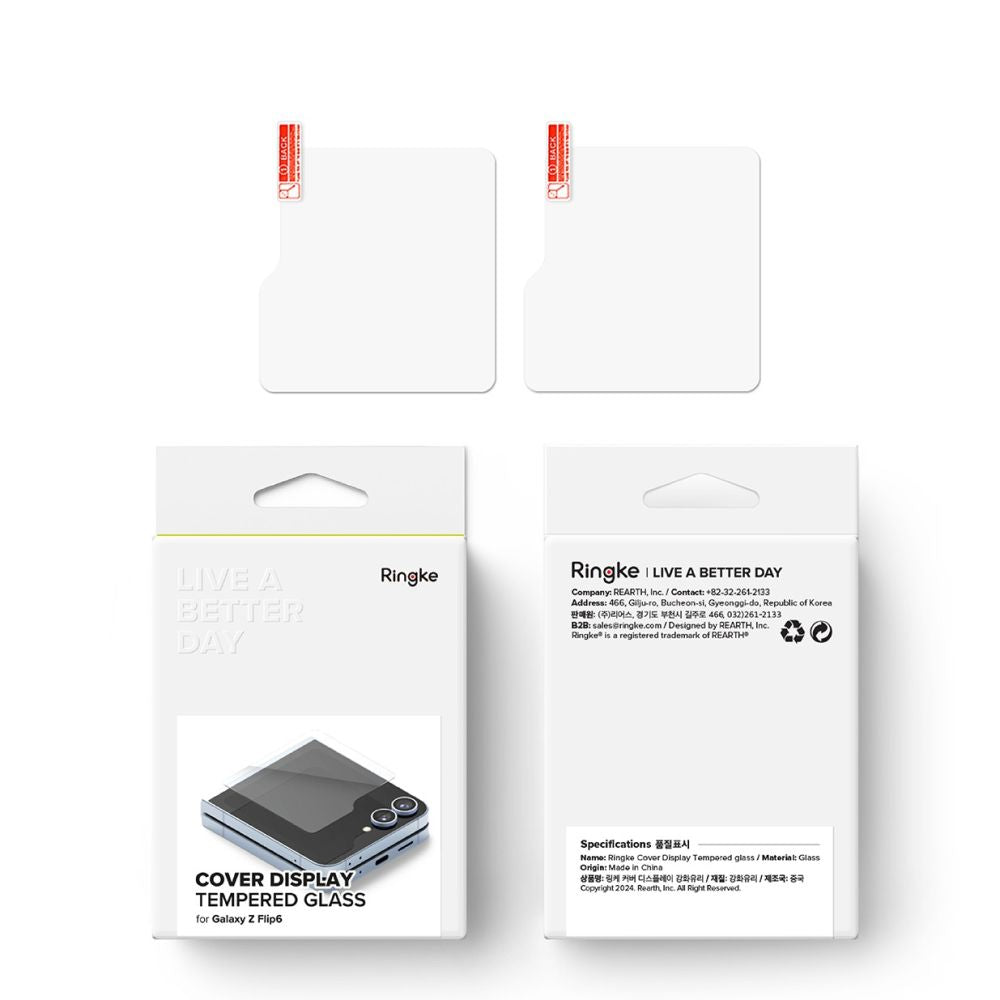 2X VETRO TEMPERATO PER SAMSUNG GALAXY Z FLIP 6 RINGKE COVER DISPLAY 2-PACK TRASPARENTE