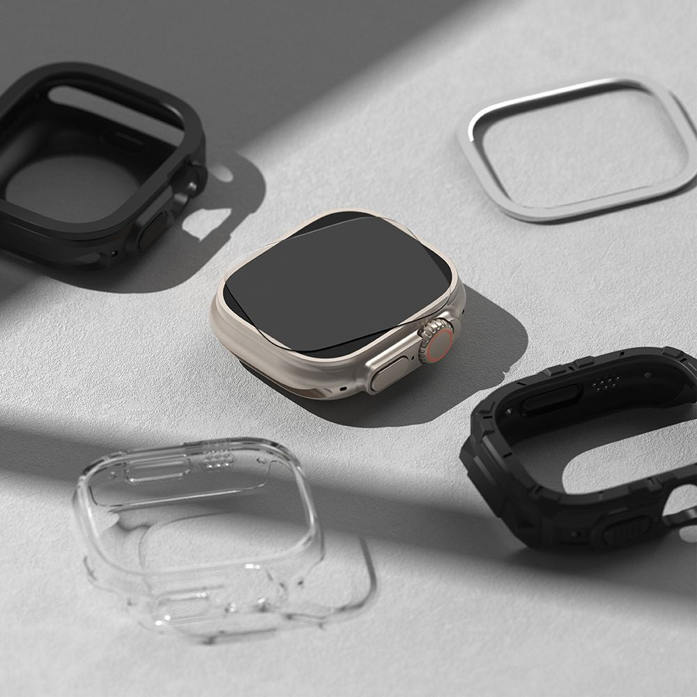 4X VETRO TEMPERATO PER APPLE WATCH ULTRA 49 MM RINGKE ID FC GLASS 4-PACK TRASPARENTE