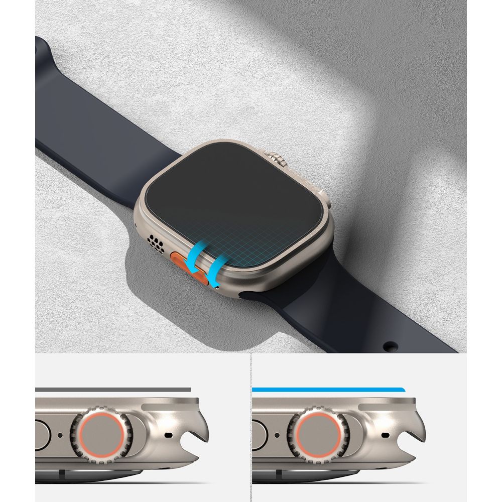 4X VETRO TEMPERATO PER APPLE WATCH ULTRA 49 MM RINGKE ID FC GLASS 4-PACK TRASPARENTE
