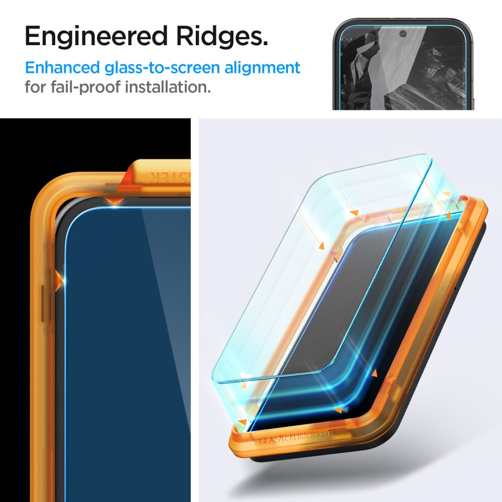 2X VETRO TEMPERATO SPIGEN ALM GLAS.TR 2-PACK GOOGLE PIXEL 8A TRASPARENTE