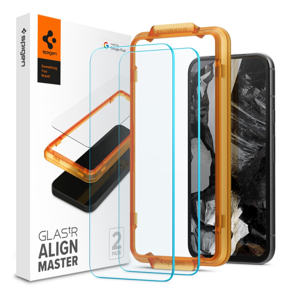 2X VETRO TEMPERATO SPIGEN ALM GLAS.TR 2-PACK GOOGLE PIXEL 8A TRASPARENTE