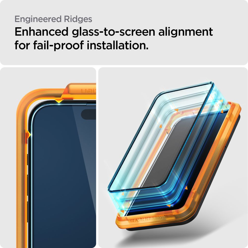 VETRO TEMPERATO SPIGEN ALM GLASS FC 2-PACK IPHONE 15 PLUS NERO
