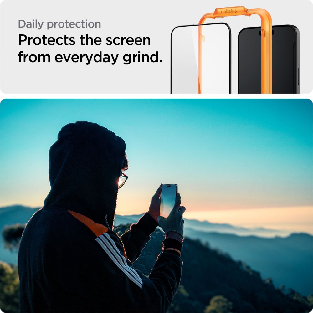VETRO TEMPERATO SPIGEN ALM GLASS FC 2-PACK IPHONE 15 PLUS NERO