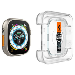 2X VETRO TEMPERATO PER APPLE WATCH ULTRA 49 MM SPIGEN GLAS.TR "EZ FIT" 2-PACK TRASPARENTE