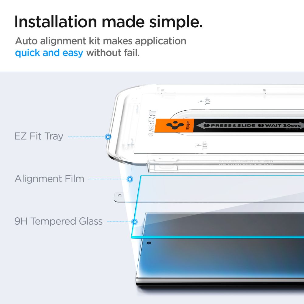 VETRO TEMPERATO SPIGEN GLAS.TR "EZ FIT" 2-PACK GALAXY S24 ULTRA CHIARO