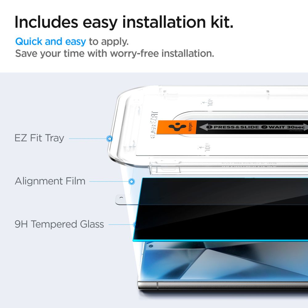 2X VETRO TEMPERATO SPIGEN GLAS.TR "EZ FIT" 2-PACK GALAXY S24 ULTRA PRIVACY
