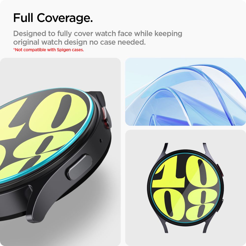 2X VETRO TEMPERATO PER GALAXY WATCH 7 (40 MM) SPIGEN GLAS.TR "EZ-FIT" 2-PACK TRASPARENTE