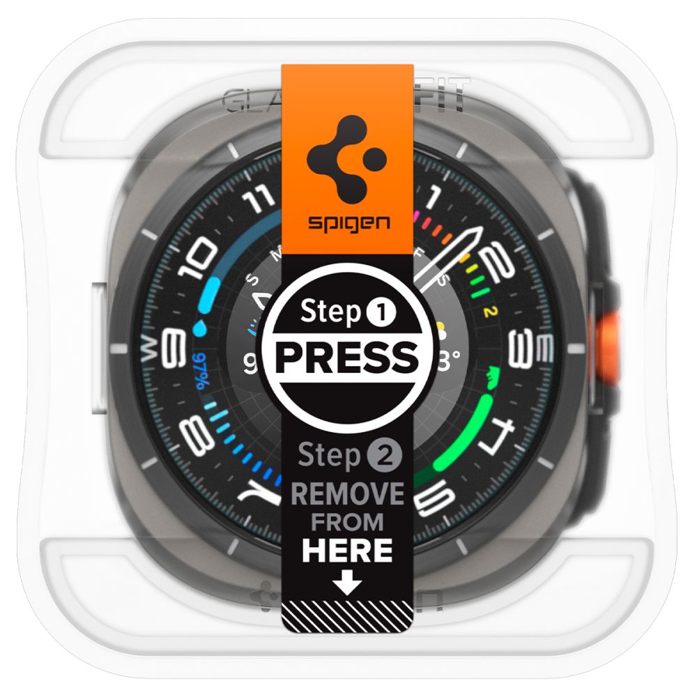 VETRO TEMPERATO SPIGEN GLAS.TR "EZ-FIT" 2-PACK GALAXY WATCH ULTRA (47 MM) TRASPARENTE