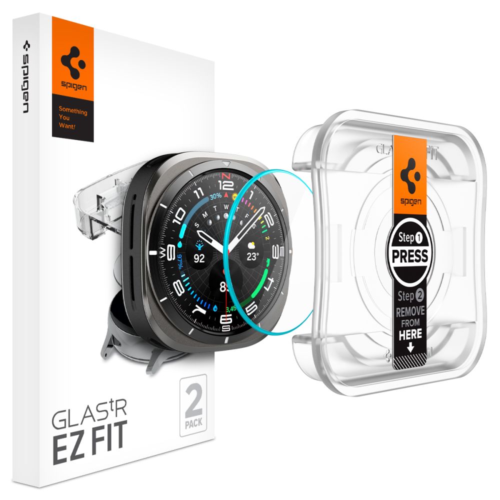 VETRO TEMPERATO SPIGEN GLAS.TR "EZ-FIT" 2-PACK GALAXY WATCH ULTRA (47 MM) TRASPARENTE