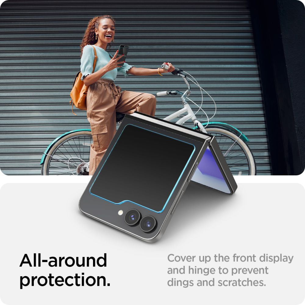 2X VETRO TEMPERATO PER SAMSUNG GALAXY Z FLIP 6 SPIGEN GLAS.TR "EZ FIT" 2-PACK TRASPARENTE