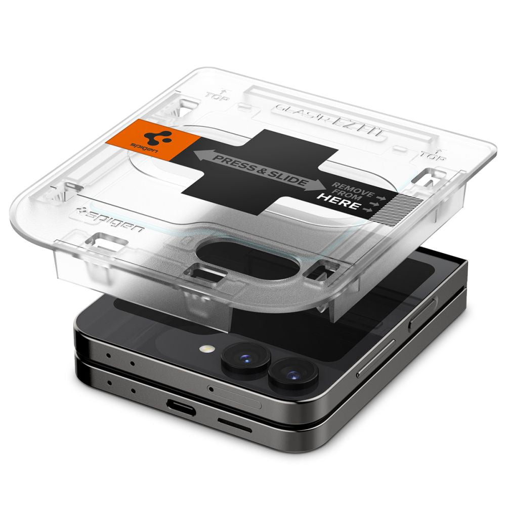 2X VETRO TEMPERATO PER SAMSUNG GALAXY Z FLIP 6 SPIGEN GLAS.TR "EZ FIT" 2-PACK TRASPARENTE