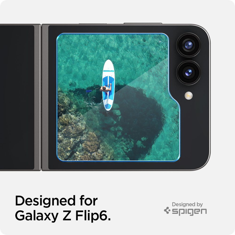 2X VETRO TEMPERATO PER SAMSUNG GALAXY Z FLIP 6 SPIGEN GLAS.TR "EZ FIT" 2-PACK TRASPARENTE