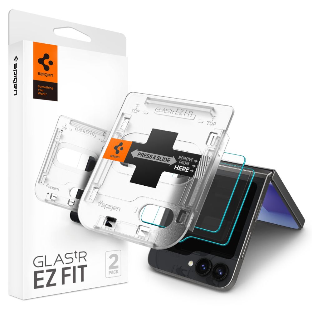 2X VETRO TEMPERATO PER SAMSUNG GALAXY Z FLIP 6 SPIGEN GLAS.TR "EZ FIT" 2-PACK TRASPARENTE