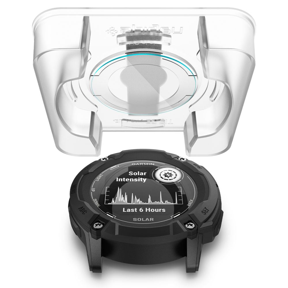 VETRO RESISTENTE PER GARMIN INSTINCT 2X SOLAR SPIGEN GLAS.TR "EZ FIT" 2-PACK TRASPARENTE