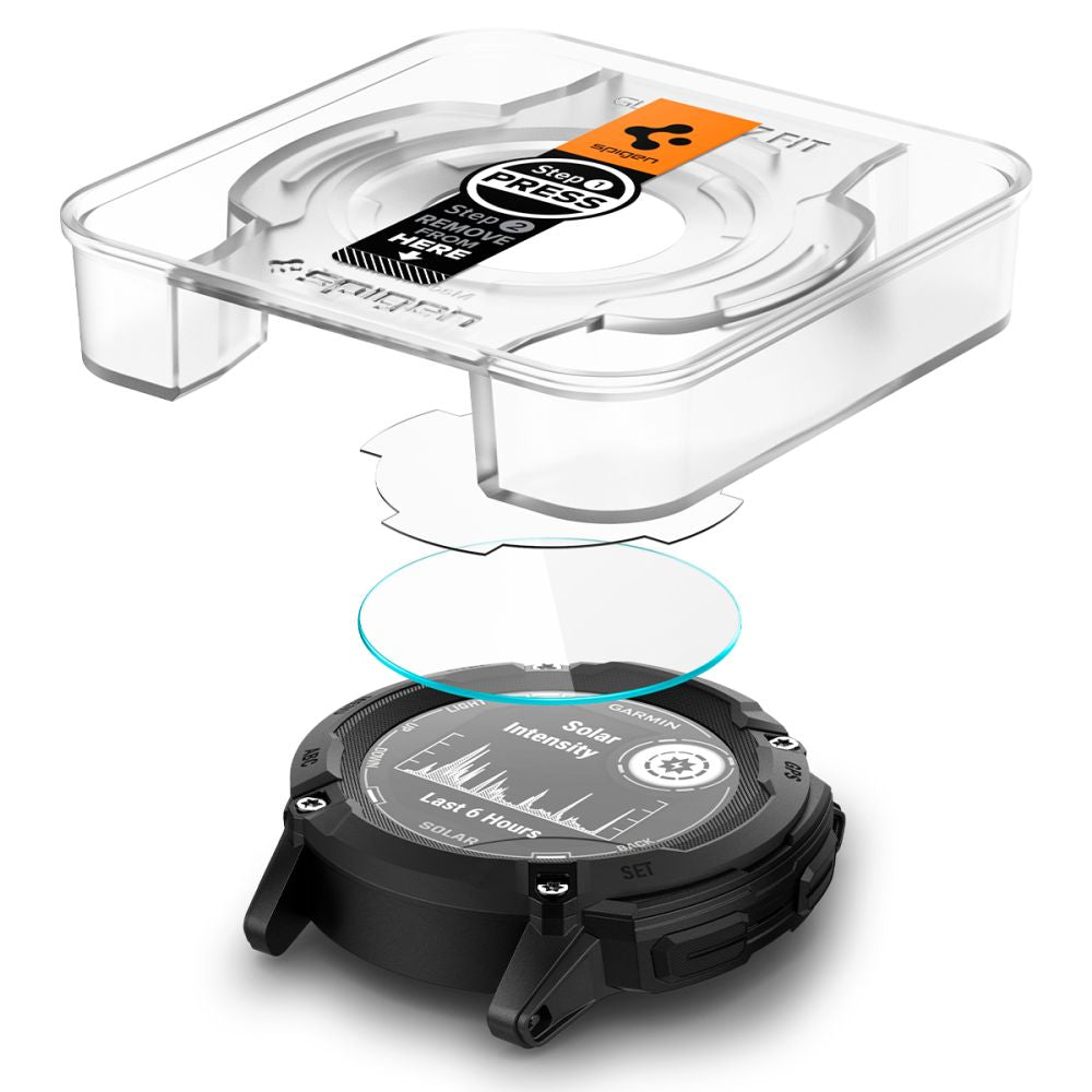 VETRO RESISTENTE PER GARMIN INSTINCT 2X SOLAR SPIGEN GLAS.TR "EZ FIT" 2-PACK TRASPARENTE