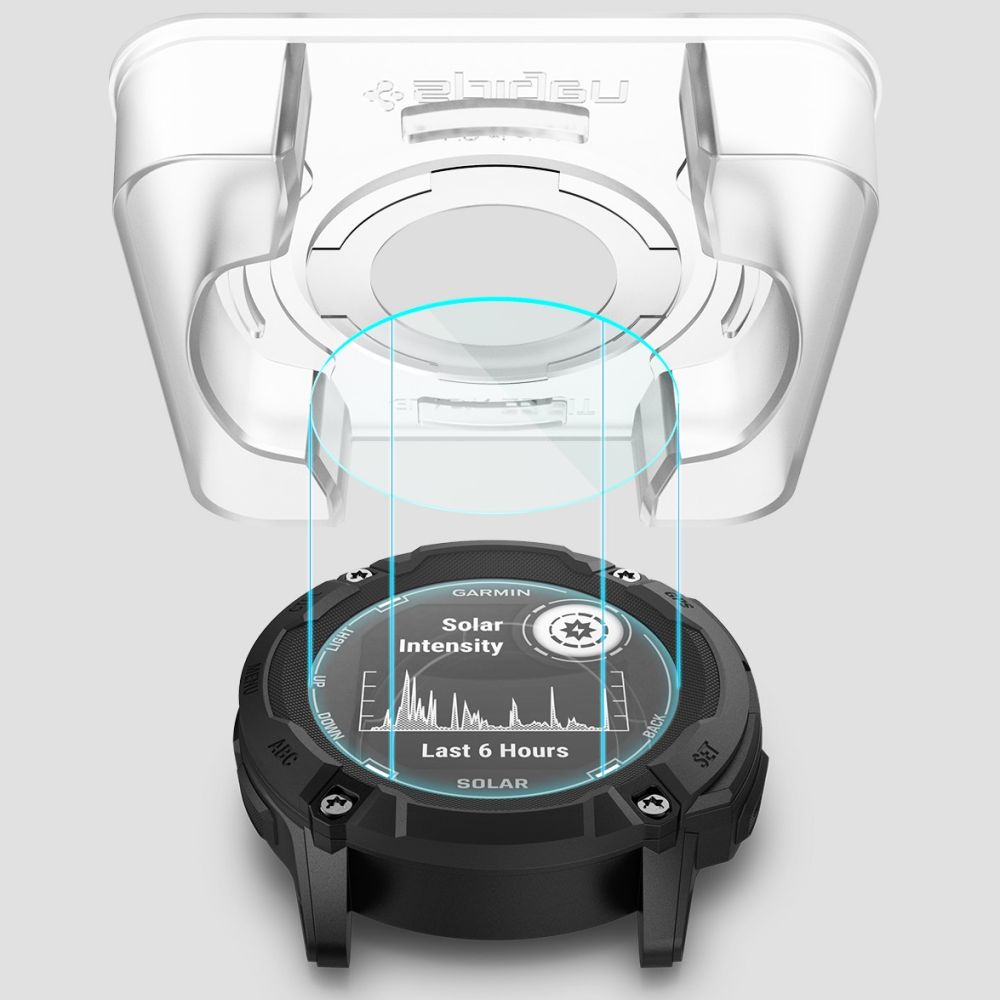 VETRO RESISTENTE PER GARMIN INSTINCT 2X SOLAR SPIGEN GLAS.TR "EZ FIT" 2-PACK TRASPARENTE