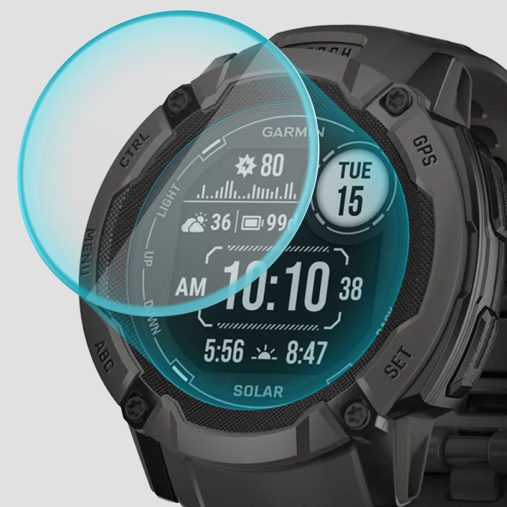 VETRO RESISTENTE PER GARMIN INSTINCT 2X SOLAR SPIGEN GLAS.TR "EZ FIT" 2-PACK TRASPARENTE
