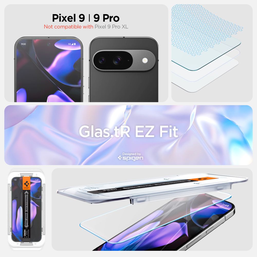 VETRO TEMPERATO SPIGEN GLAS.TR "EZ FIT" 2-PACK GOOGLE PIXEL 9 / 9 PRO TRASPARENTE