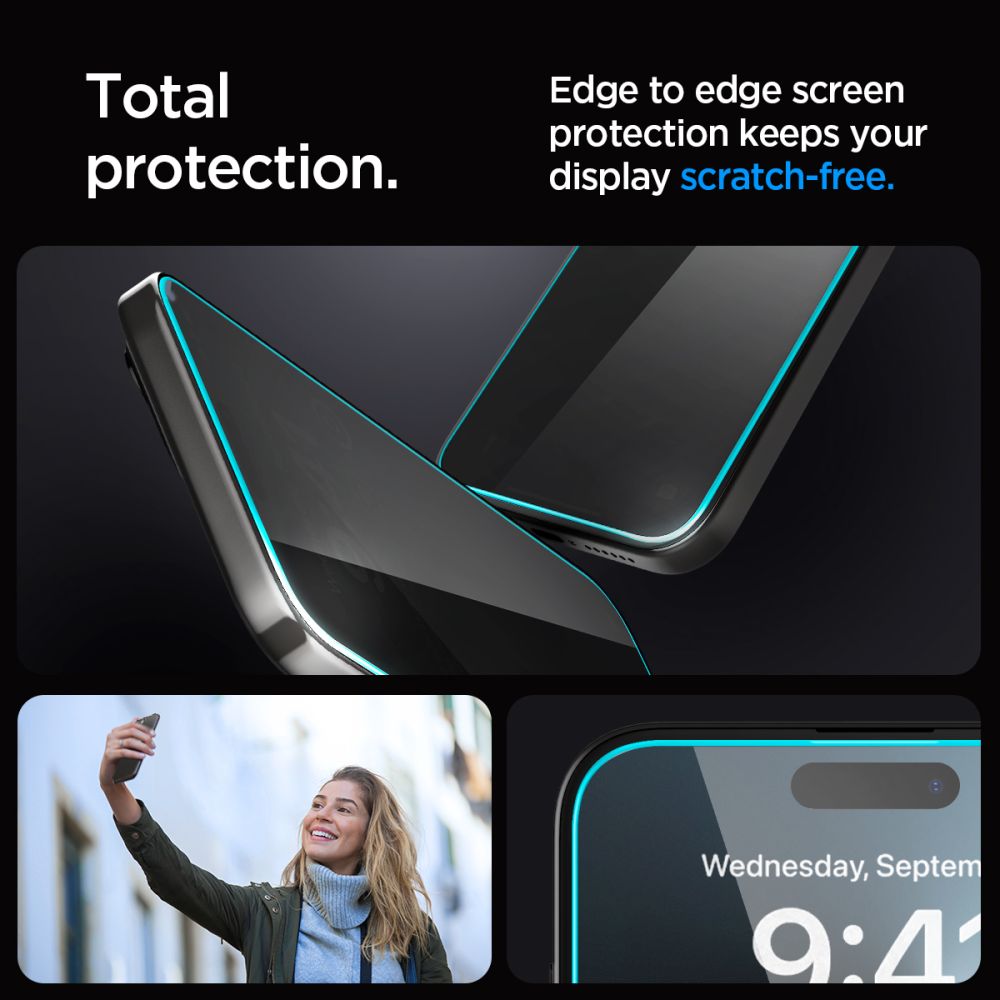 VETRO TEMPERATO SPIGEN GLAS.TR "EZ FIT" 2-PACK IPHONE 15 PLUS PRIVACY