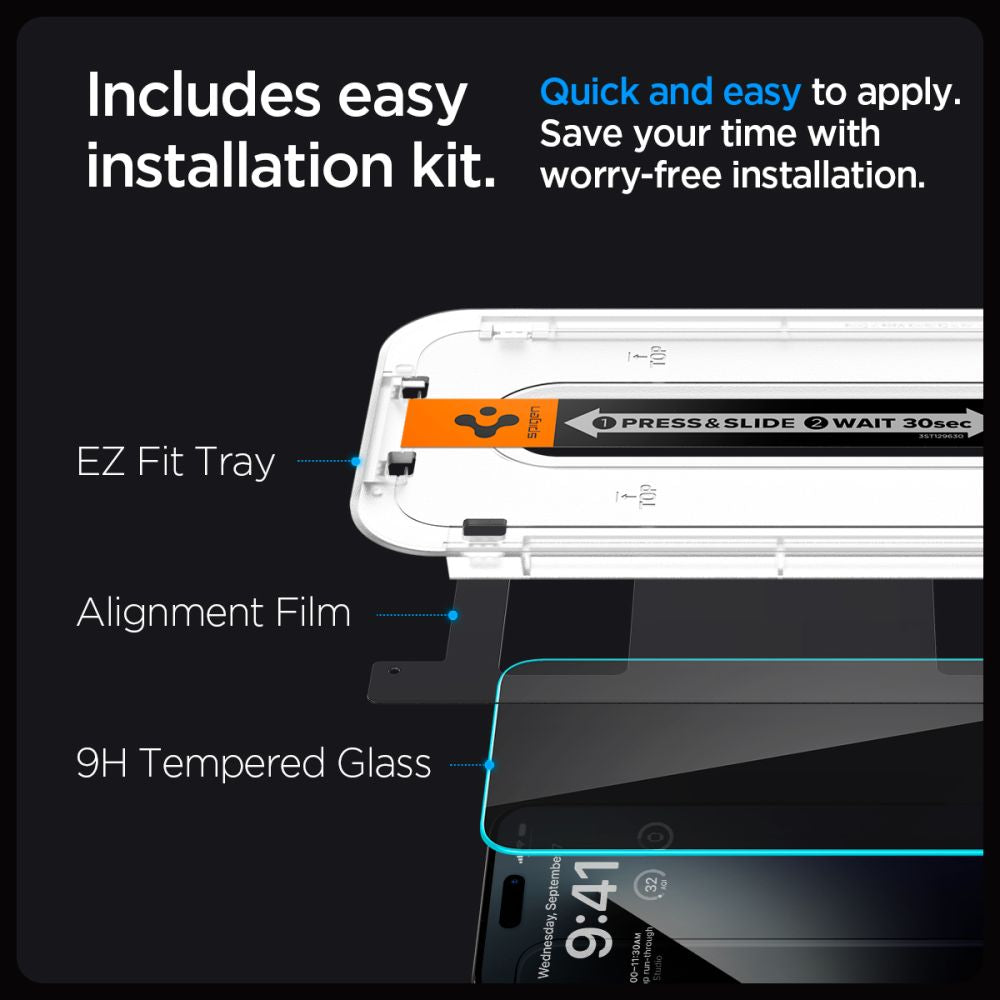 VETRO TEMPERATO SPIGEN GLAS.TR "EZ FIT" 2-PACK IPHONE 15 PLUS PRIVACY