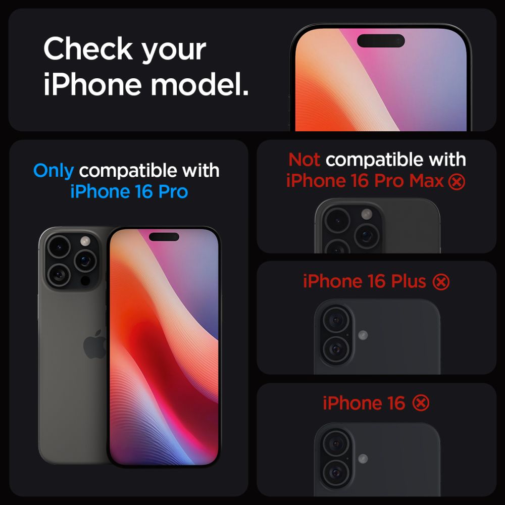 2X VETRO TEMPERATO SPIGEN GLAS.TR "EZ FIT" 2-PACK IPHONE 16 PRO TRASPARENTE