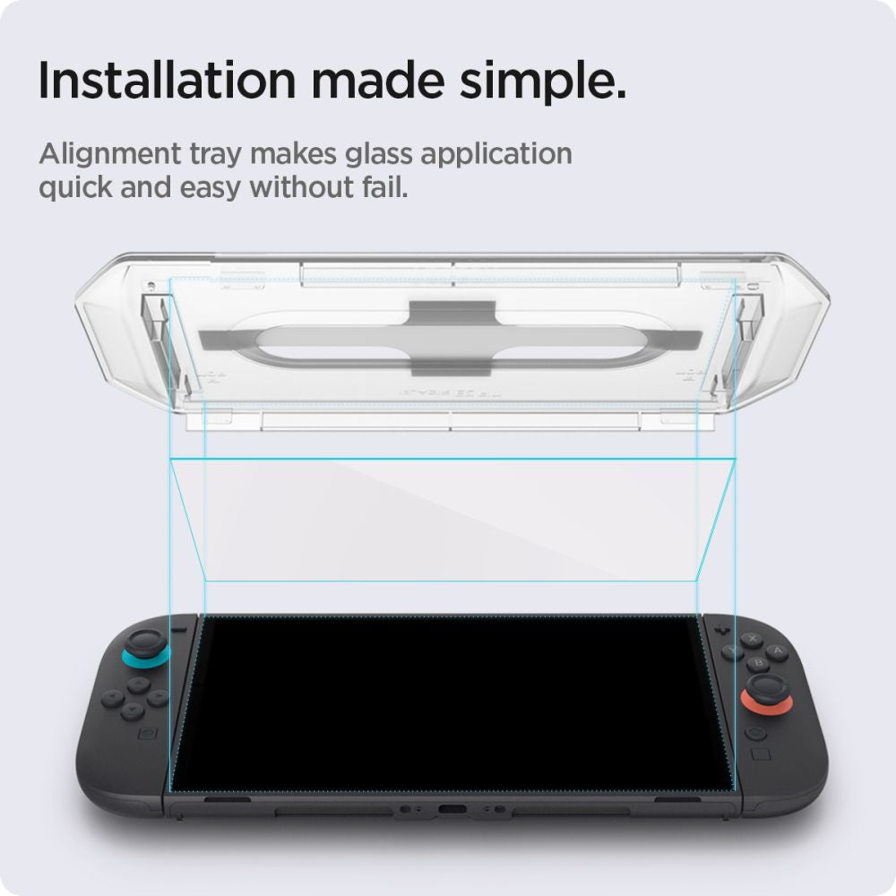 VETRO TEMPERATO SPIGEN GLAS.TR "EZ FIT" 2-PACK NINTENDO SWITCH 2 TRASPARENTE