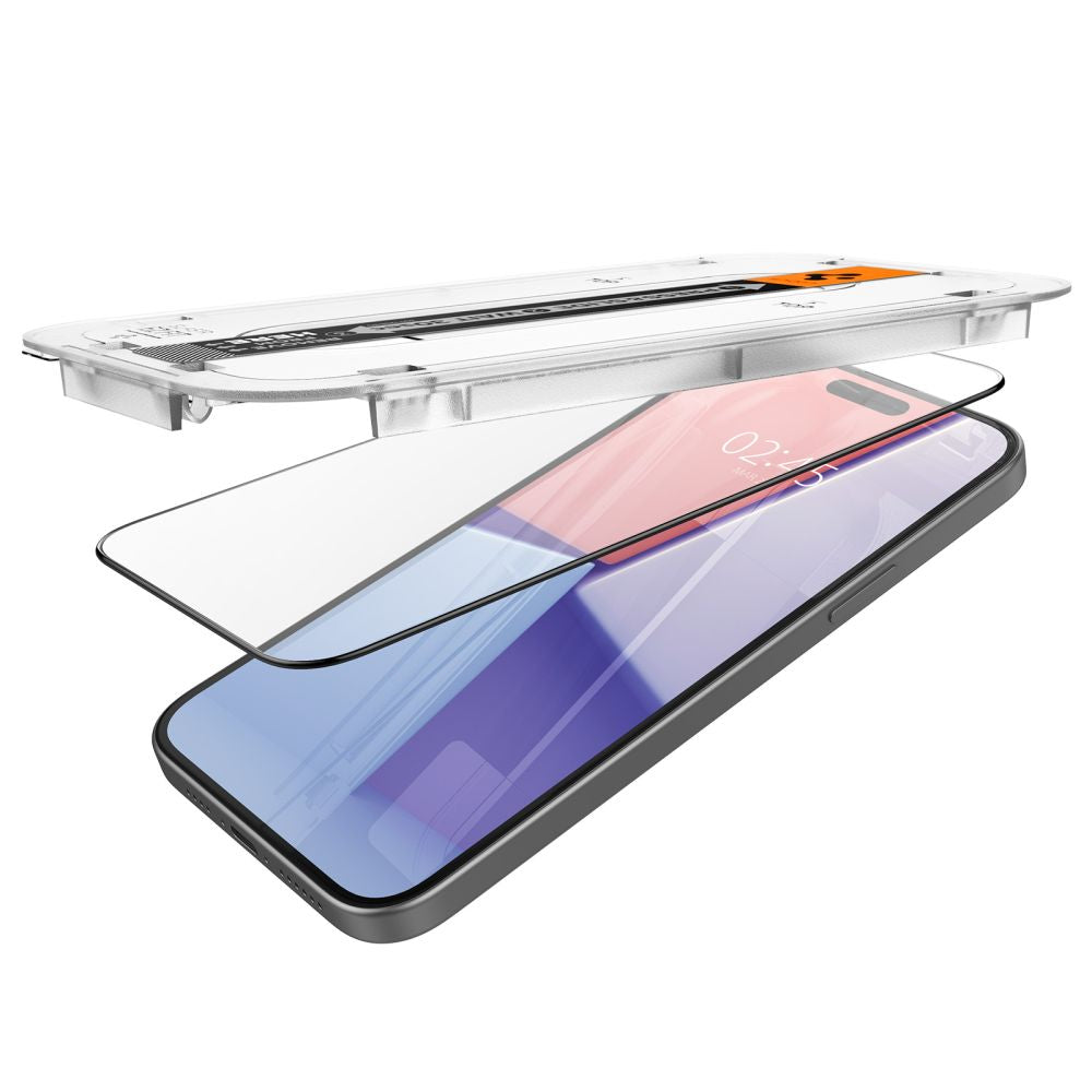 VETRO TEMPERATO SPIGEN GLAS.TR "EZ FIT" FC IPHONE 15 NERO