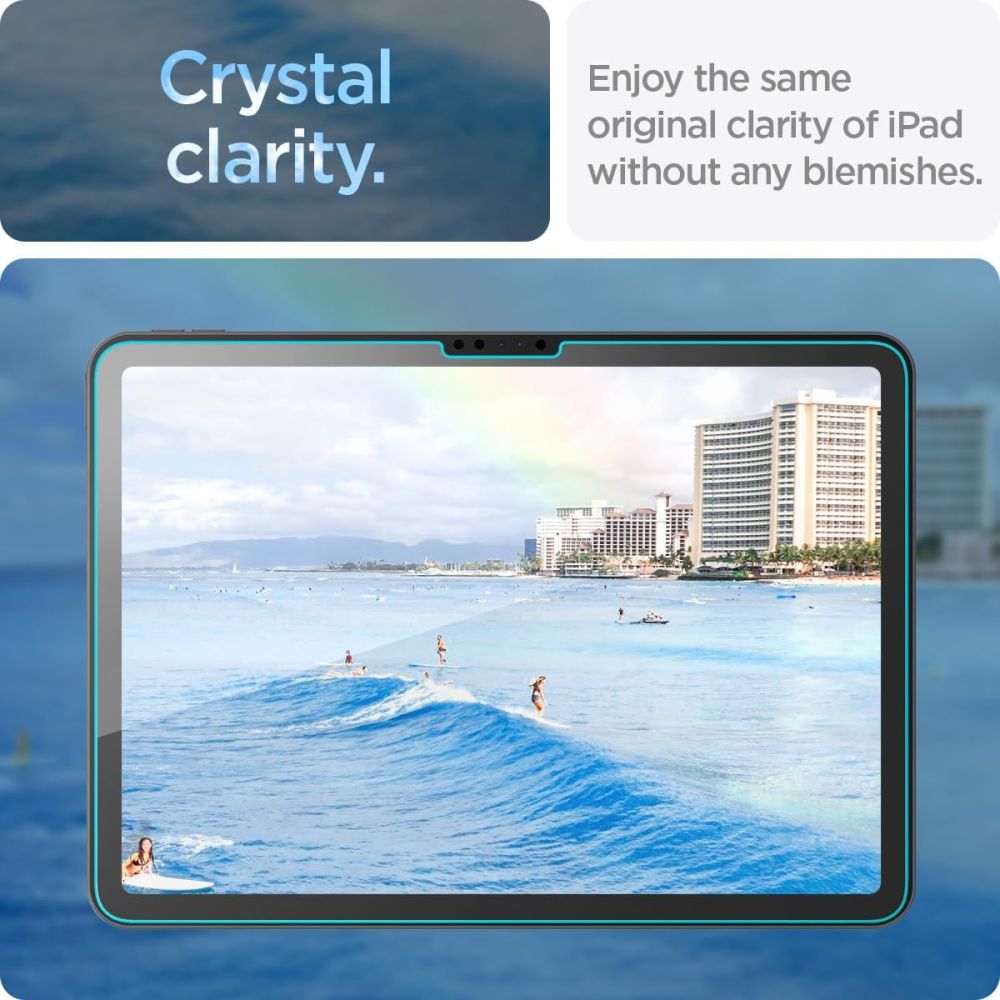 VETRO RESISTENTE PER IPAD AIR 13 2024 SPIGEN GLAS.TR "EZ FIT" TRASPARENTE