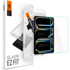 VETRO TEMPERATO PER IPAD PRO 11 5 / 2024 SPIGEN GLAS.TR "EZ FIT" TRASPARENTE