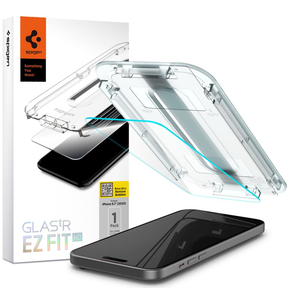 VETRO TEMPERATO SPIGEN GLAS.TR "EZ FIT" IPHONE 15 TRASPARENTE