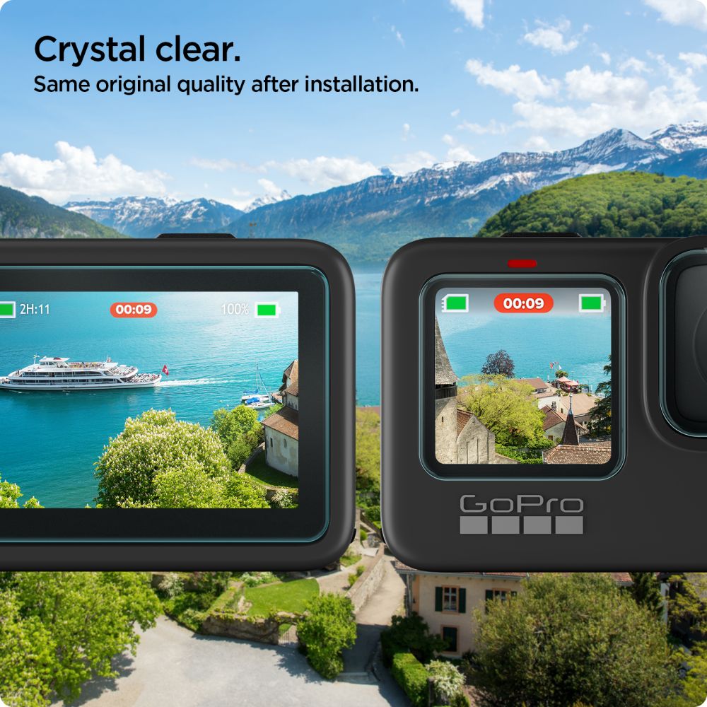 VETRO RESISTENTE SPIGEN GLAS.TR SLIM + FILM 2-SET GOPRO HERO 9 / 10 / 11 / 12 TRASPARENTE