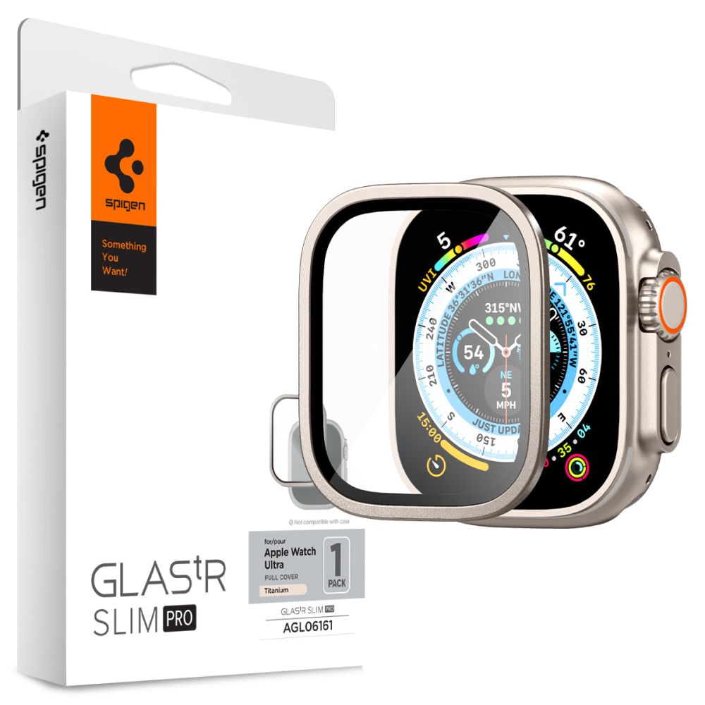 VETRO TEMPERATO SPIGEN GLAS.TR SLIM PRO PER APPLE WATCH ULTRA 49 MM TITANIO