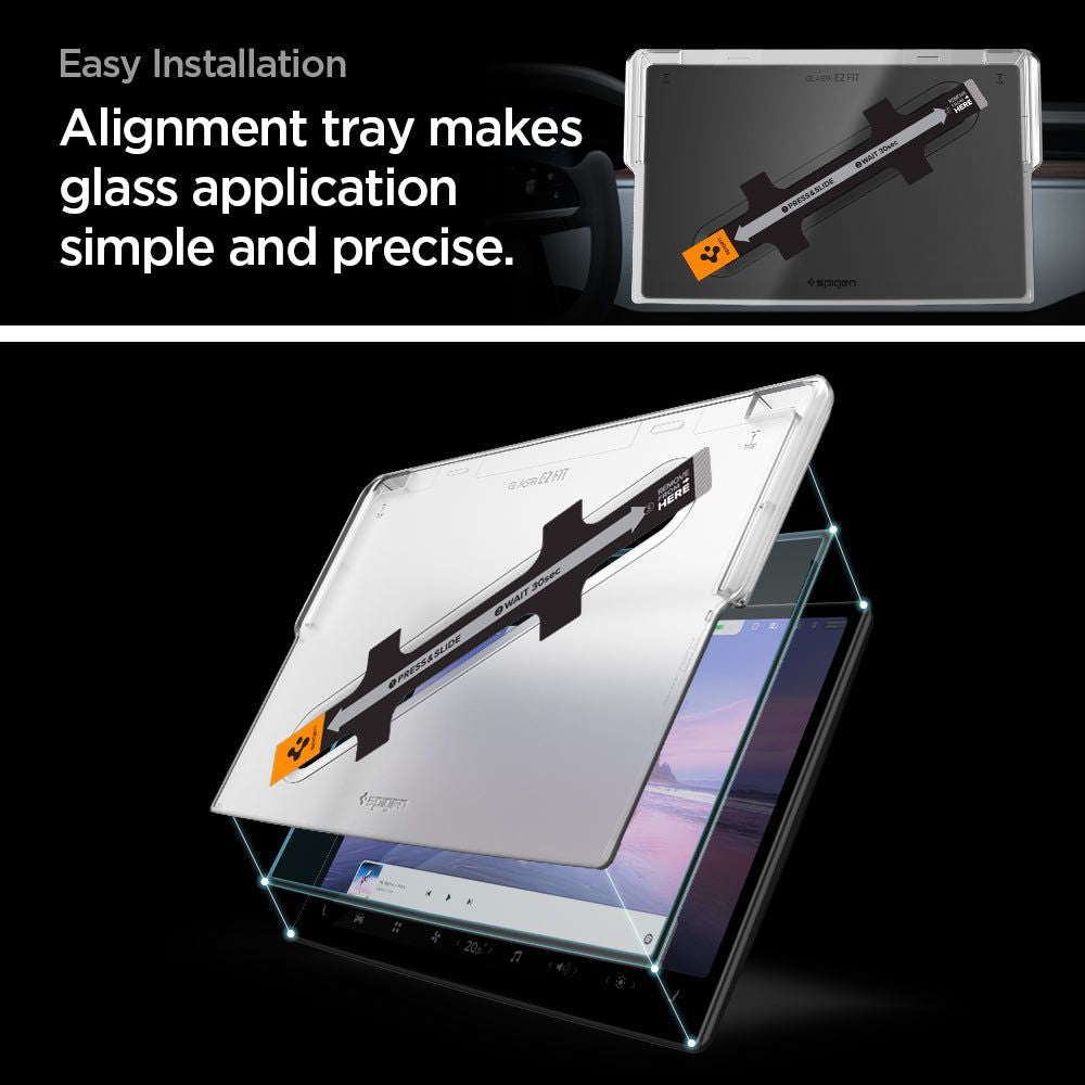 VETRO TEMPERATO SPIGEN GLASS FC "EZ FIT" TESLA MODEL X 2022 / MODEL S 2021 NERO
