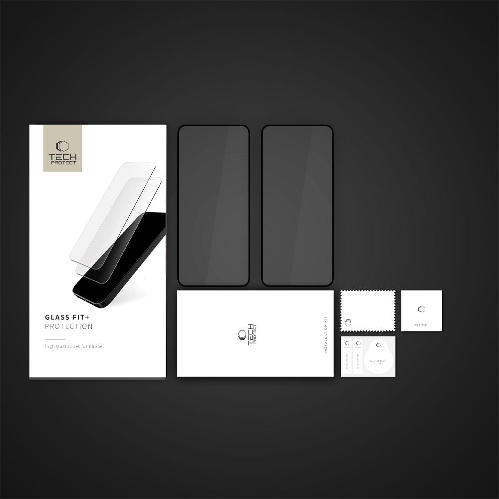 VETRO TEMPERATO TECH-PROTECT GLASS FIT+ 2-PACK XIAOMI REDMI NOTE 14 4G / 5G NERO