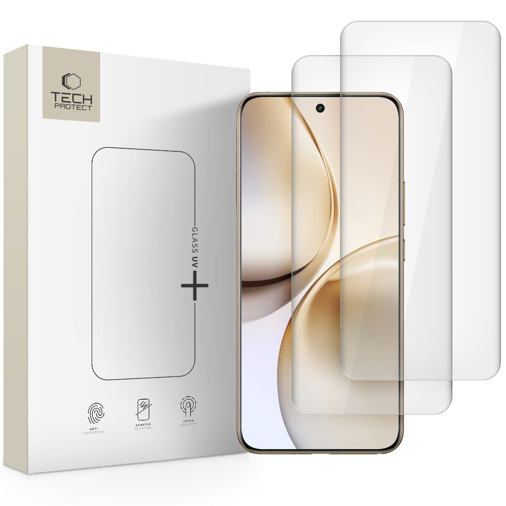 VETRO TEMPERATO TECH-PROTECT GLASS UV+ 2-PACK REALME 14 PRO+ PLUS 5G TRASPARENTE