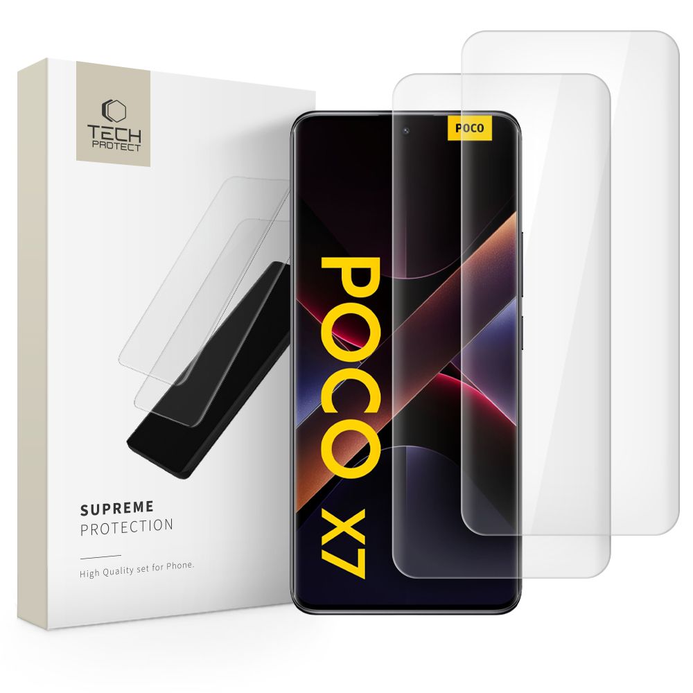 VETRO TEMPERATO TECH-PROTECT GLASS UV+ 2-PACK XIAOMI REDMI NOTE 14 PRO 4G / 5G / 14 PRO+ PLUS 5G / POCO X7 5G TRASPARENTE