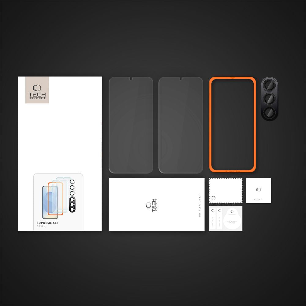 VETRO TEMPERATO TECH-PROTECT SUPREME SET 3-PACK GALAXY S25+ PLUS TRASPARENTE