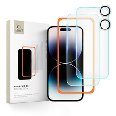 VETRO TEMPERATO TECH-PROTECT SUPREME SET 3-PACK IPHONE 16 TRASPARENTE