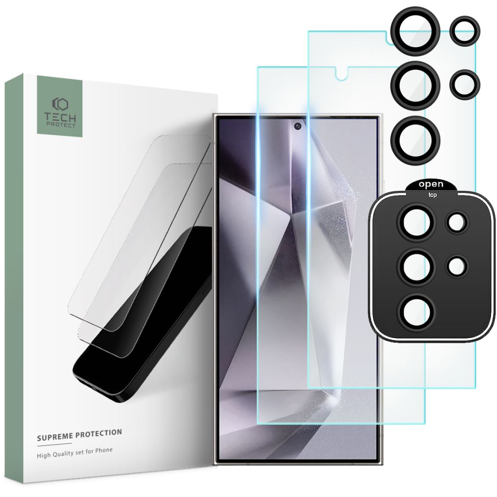 VETRO TEMPERATO TECH-PROTECT SUPREME SET GALAXY S24 ULTRA CHIARO