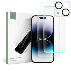 VETRO TEMPERATO TECH-PROTECT SUPREME SET IPHONE 15 TRASPARENTE