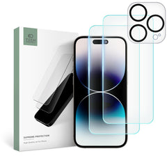 VETRO TEMPERATO TECH-PROTECT SUPREME SET IPHONE 15 PRO MAX TRASPARENTE
