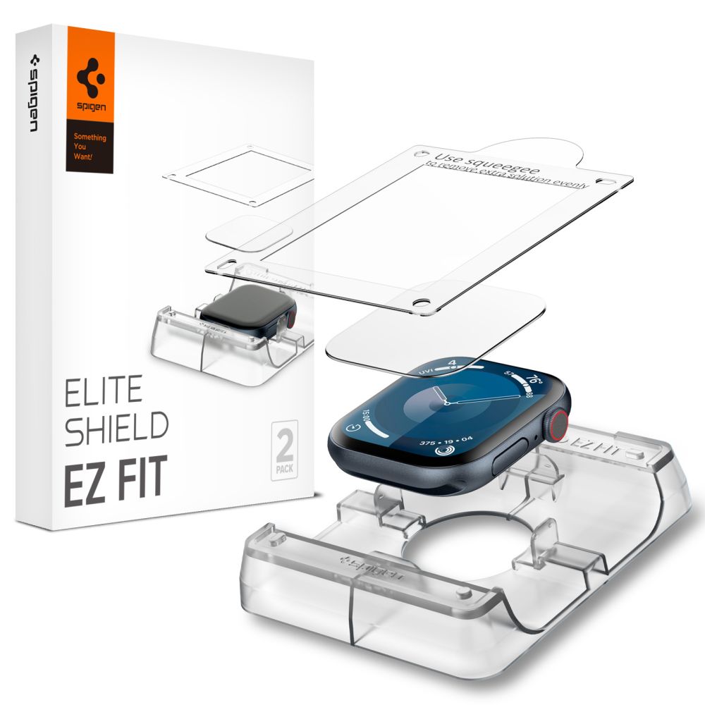 VETRO TEMPERATO HOFI SPIGEN ELITE SHIELD "EZ FIT" 2-PACK APPLE WATCH 10 (42 MM) TRASPARENTE
