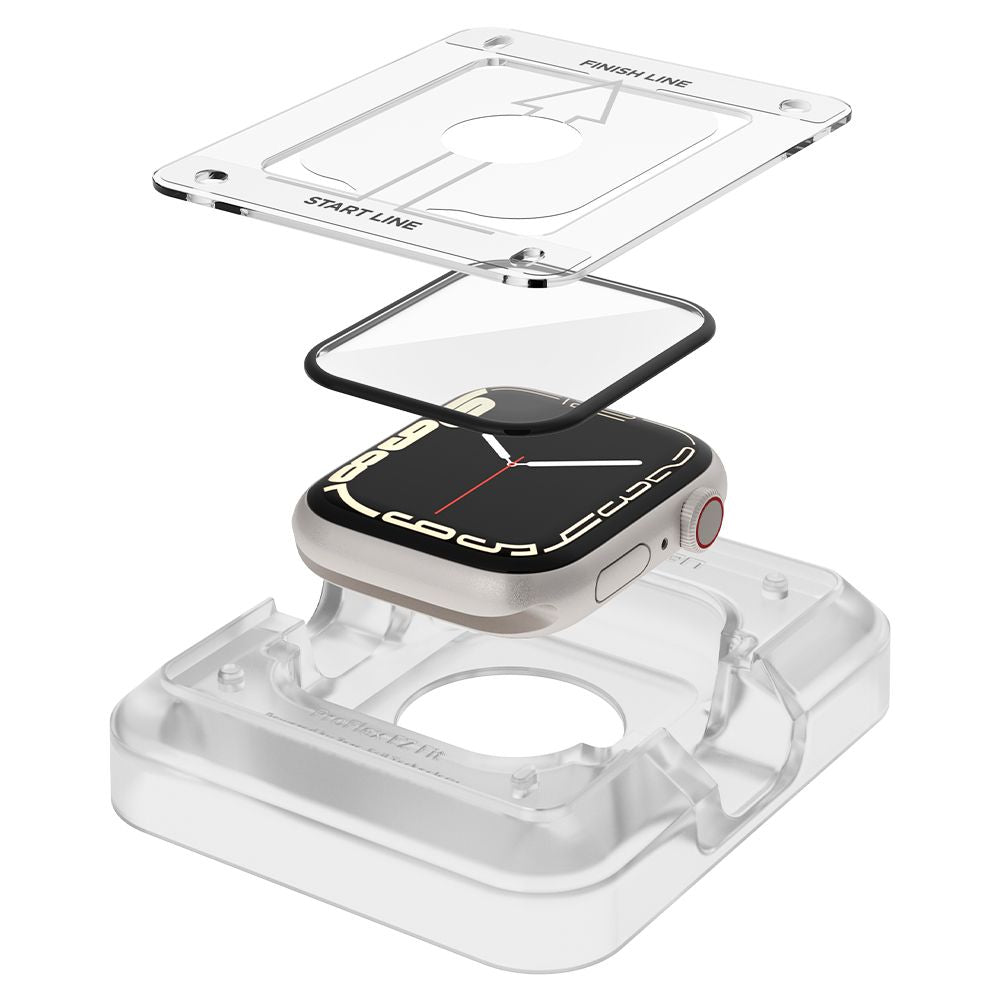 2X VETRO TEMPERATO PER APPLE WATCH 41 MM SPIGEN PROFLEX "EZ FIT" 2-PACK TRASPARENTE