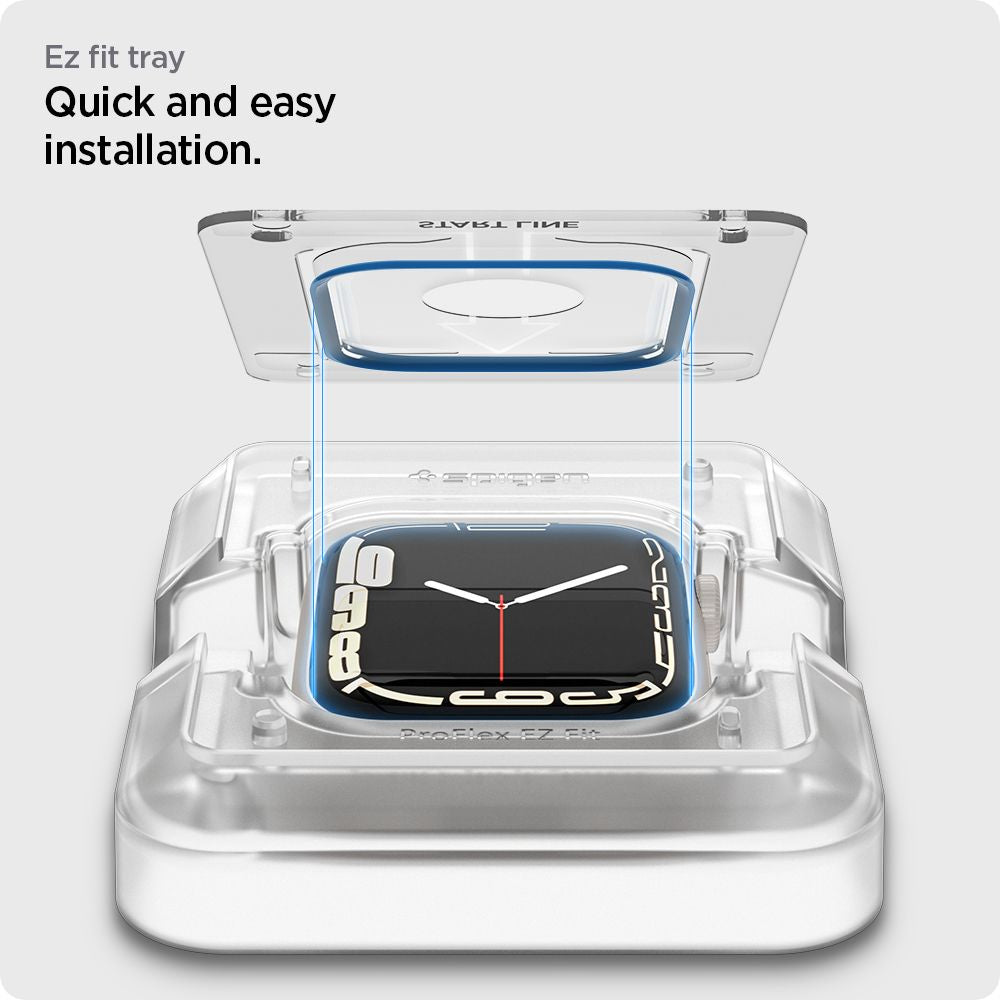 2X VETRO TEMPERATO PER APPLE WATCH 41 MM SPIGEN PROFLEX "EZ FIT" 2-PACK TRASPARENTE