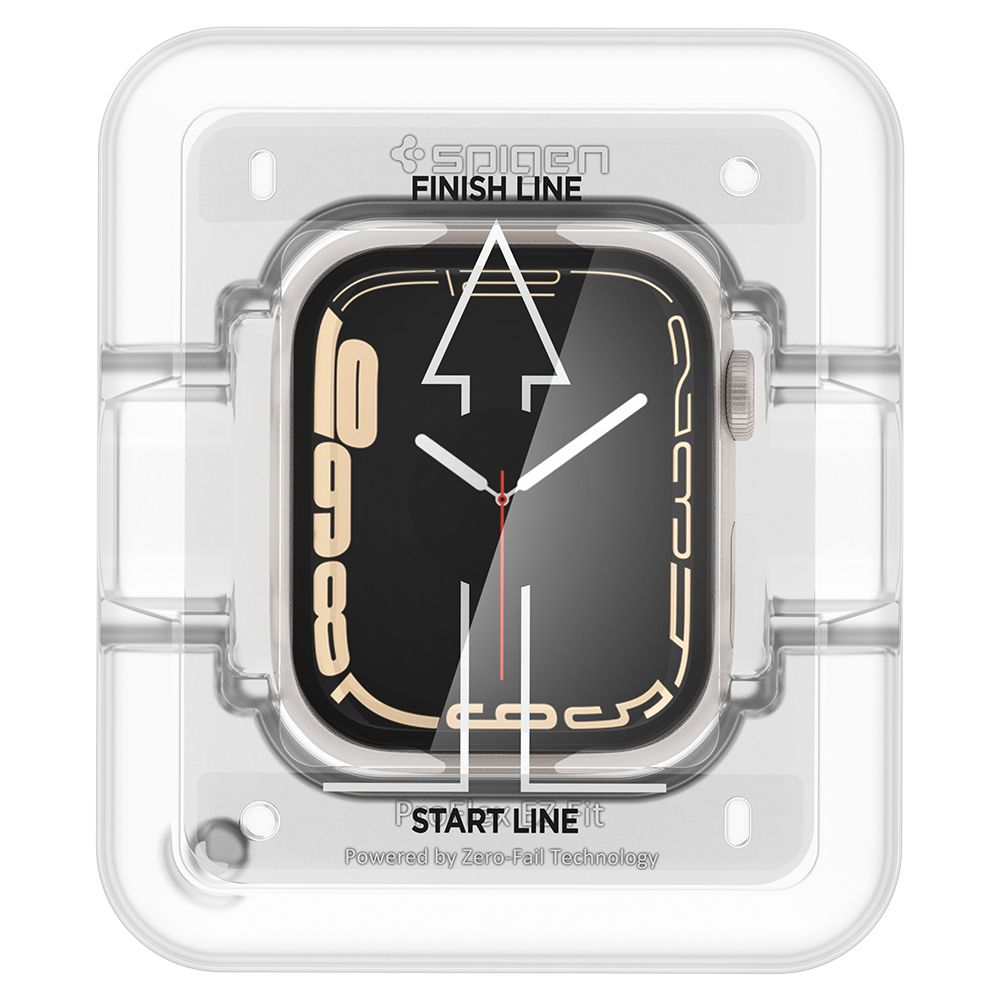 2X VETRO TEMPERATO PER APPLE WATCH 45 MM SPIGEN PROFLEX "EZ FIT" 2-PACK TRASPARENTE