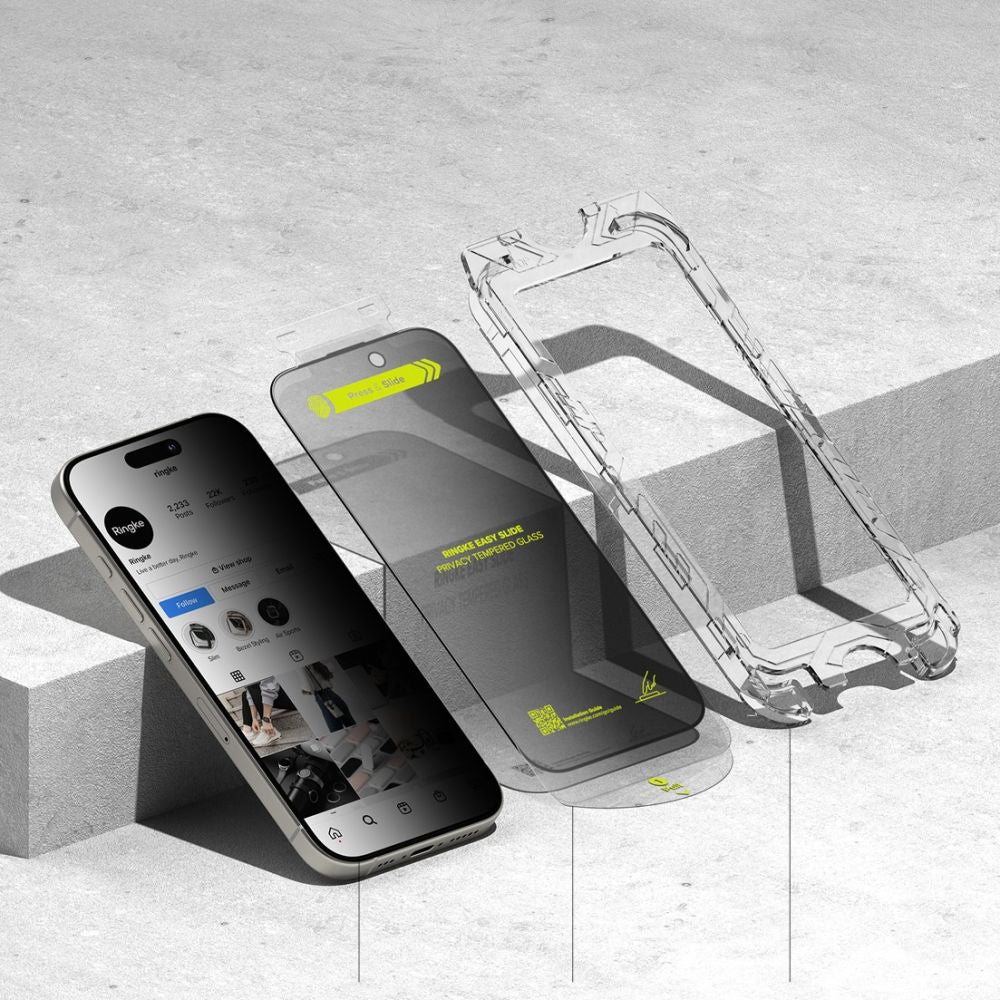 VETRO TEMPERATO RINGKE EASY SLIDE 2-PACK IPHONE 15 / 16 PRIVACY
