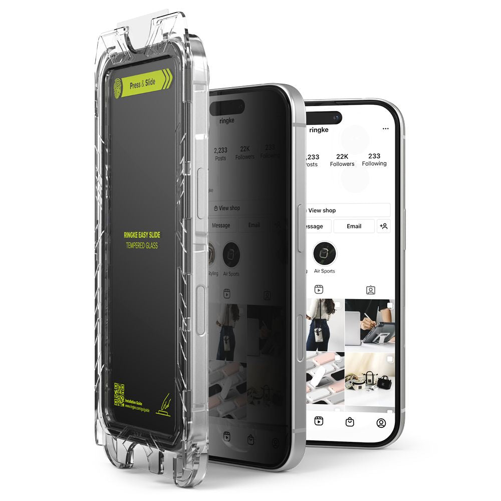 VETRO TEMPERATO RINGKE EASY SLIDE 2-PACK IPHONE 16 PRO PRIVACY