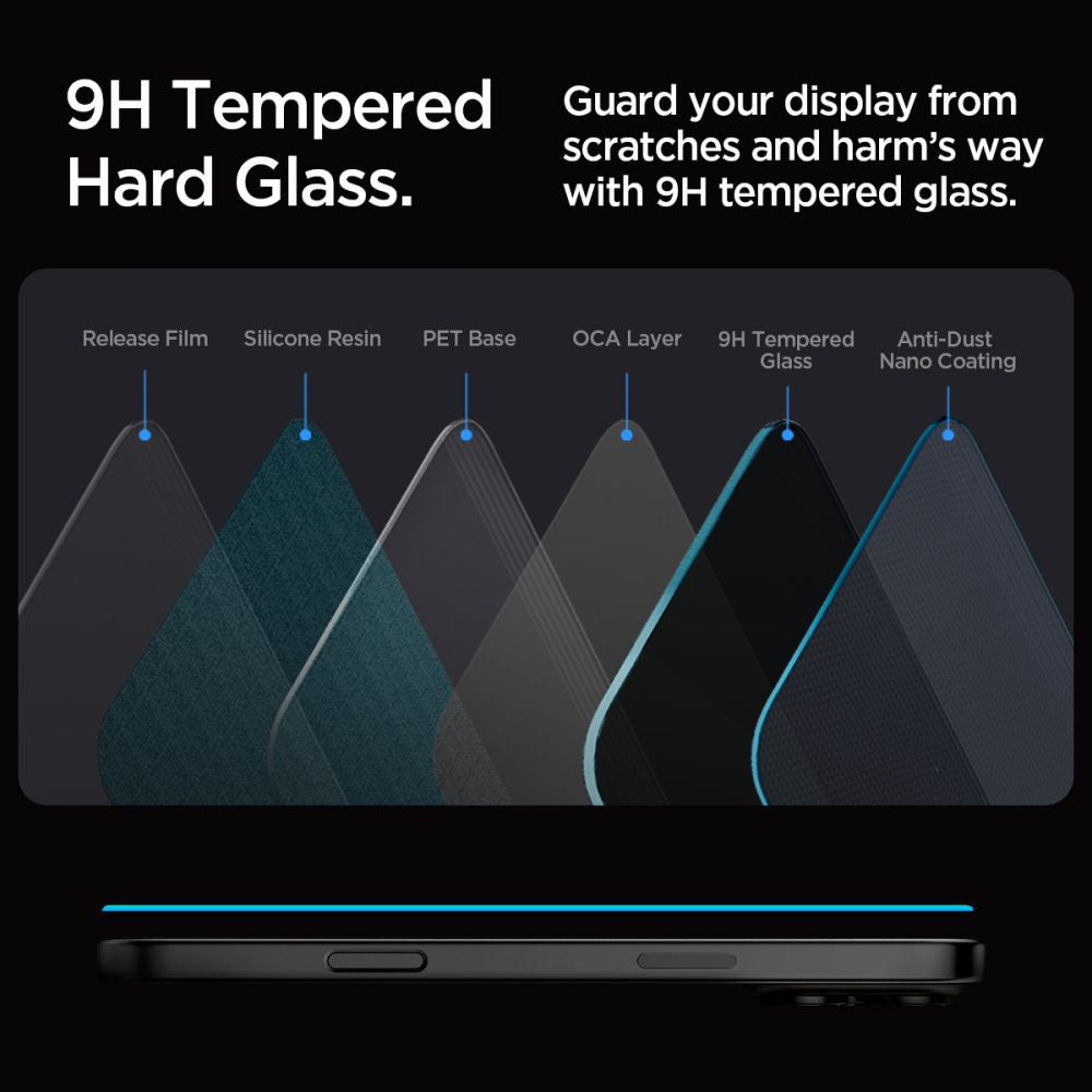 VETRO TEMPERATO SPIGEN GLAS.TR "EZ FIT" 2-PACK IPHONE 16 PRO PRIVACY