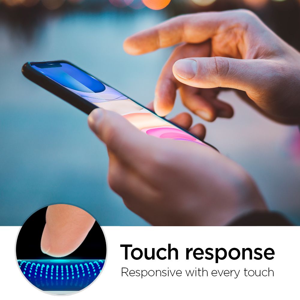 VETRO TEMPERATO SPIGEN ALM GLASS FC IPHONE 11 NERO
