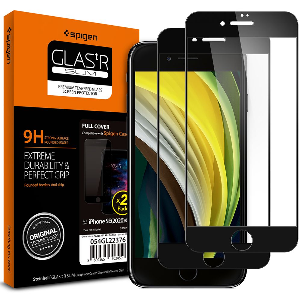 VETRO TEMPERATO SPIGEN GLASS FC 2-PACK IPHONE 7/8/SE 2020 / SE 2022 NERO